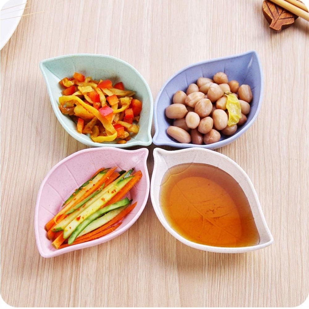 5for$10 Beige Food Party Kitchen Wheat Straw Appetizer Plate, Dip Plate 4 Pack
